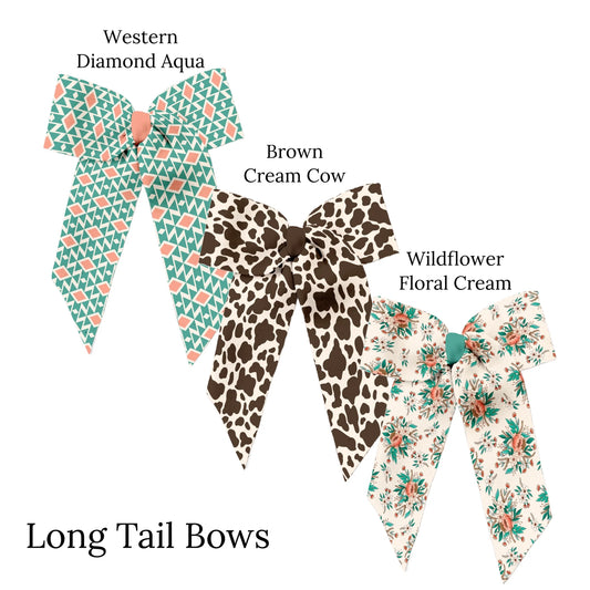 Long Tail Bows(leave color/print in notes)